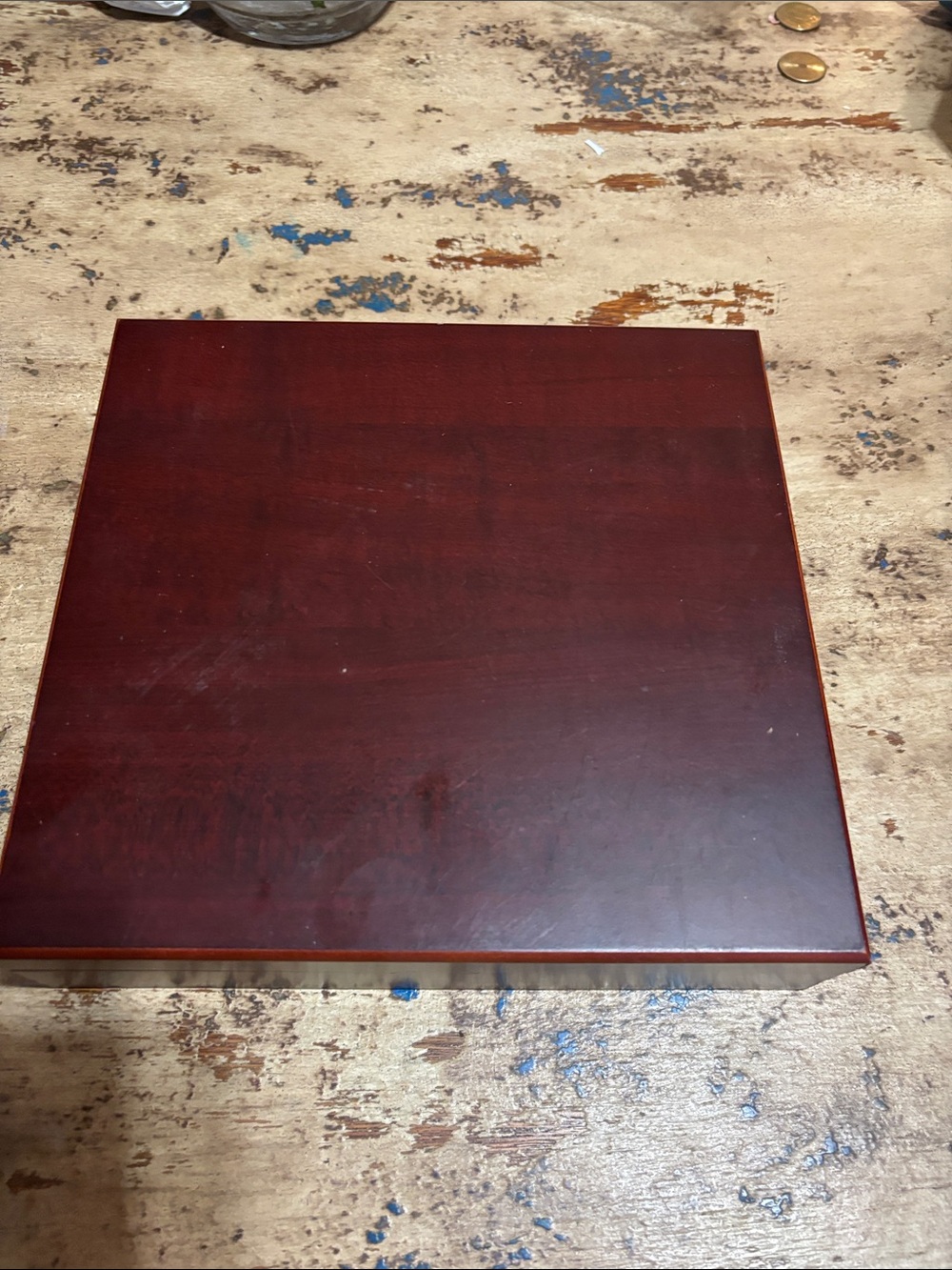 Classic Mahogany Wood Display Box - Deep Cherry Finish
